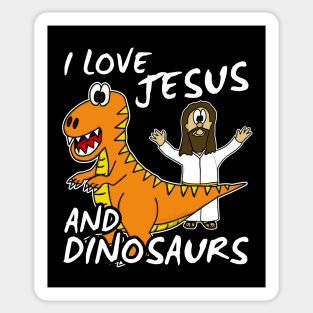 I Love Jesus And Dinosaurs Church Humor Sticker